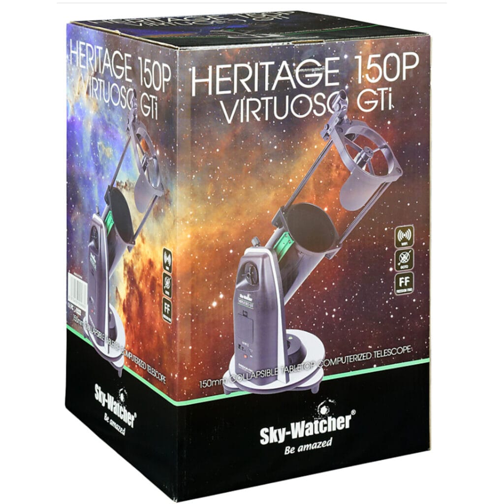 Sky-Watcher Dobsonian Telescope N 150/750 Heritage FlexTube Virtuoso GTi 2 Skywatcher Dobson telescope N 150 750 Heritage FlexTube Virtuoso GTi 4 Skywatcher Dobson telescope N 150 750 Heritage FlexTube Virtuoso GTi 4 Telescoop.nl - Alles voor sterrenkijken & natuurwaarneming