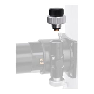 Bresser 1:8 fijnfocuser bovenaanzicht bij montage op Hexafoc focuser met zicht op aandrijving