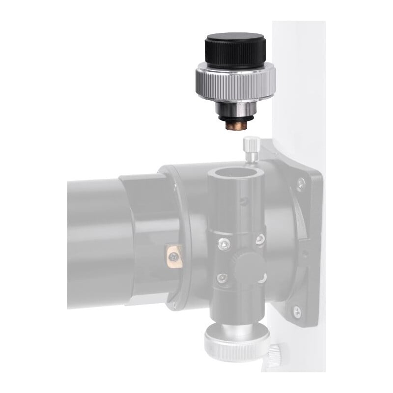 Bresser 1:8 Microfocuser Fijnregeling voor Messier Hexafoc focuser 1 Bresser 18 Microfocuser Fijnregeling voor Messier Hexafoc focuser 1 Bresser 1:8 fijnfocuser bovenaanzicht bij montage op Hexafoc focuser met zicht op aandrijving