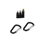 Bresser 21 Watt Mobile Zonnelader (5) Bresser 21 accessoireset met drie DC-adapters en twee karabijnhaken voor montage