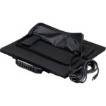 Bresser 40 Watt Mobile Zonnelader (3) Bresser 40 zonnelader close-up van aansluitvak met kabel en adapters