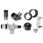 Bresser AC 102 1350 Telescoop Messier Hexafoc EXOS-1 (6) Bresser AC 102/1350 inbegrepen accessoires zoals 6x30 zoeker, SP 26mm oculair, prisma, adapters en montageset