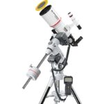 Bresser AC 102 460 AR-102 EXOS-2 Telescoop Messier Hexafoc GoTo (2) Bresser AC 102/460 AR-102 EXOS-2 volledige telescoop op EXOS-2 equatoriale montering met stalen statief en 6×30-zoeker