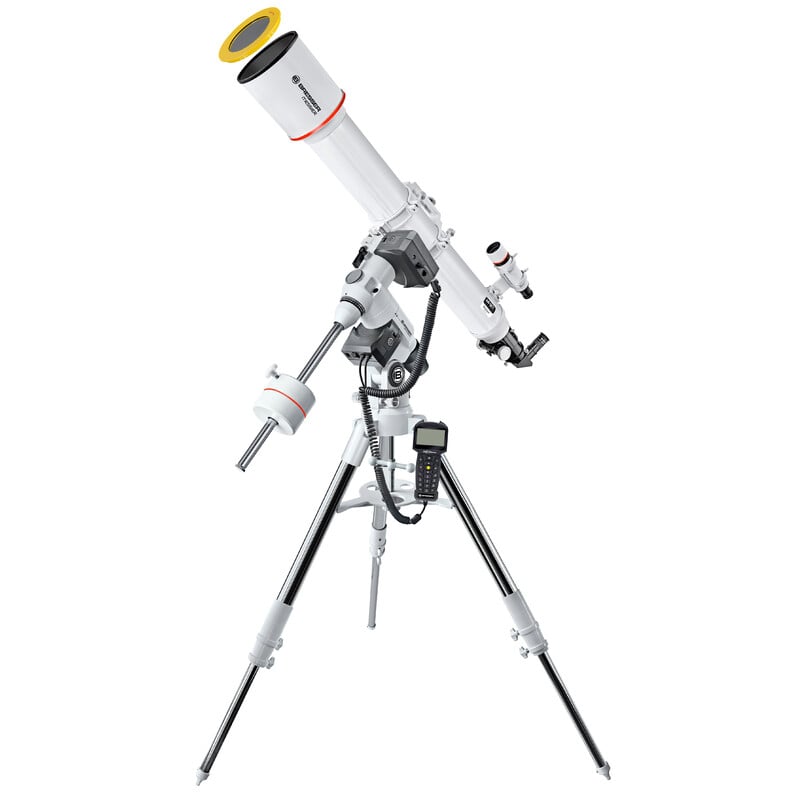 Bresser AC 127L/1200 EXOS-2 Telescoop Messier Hexafoc GoTo 2 Bresser AC 127L 1200 EXOS 2 Telescoop Messier Hexafoc GoTo 3 Bresser AC 127L/1200 EXOS-2 Telescoop Messier compleet gemonteerd op stalen statief met camera-adapter en tegengewicht