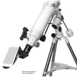 Bresser AR-102 EQ-3 Telescoop AC 102 1000 First Light (6) Bresser AR-102 EQ-3 smartphonehouder gemonteerd achter oculair voor astrofotografie
