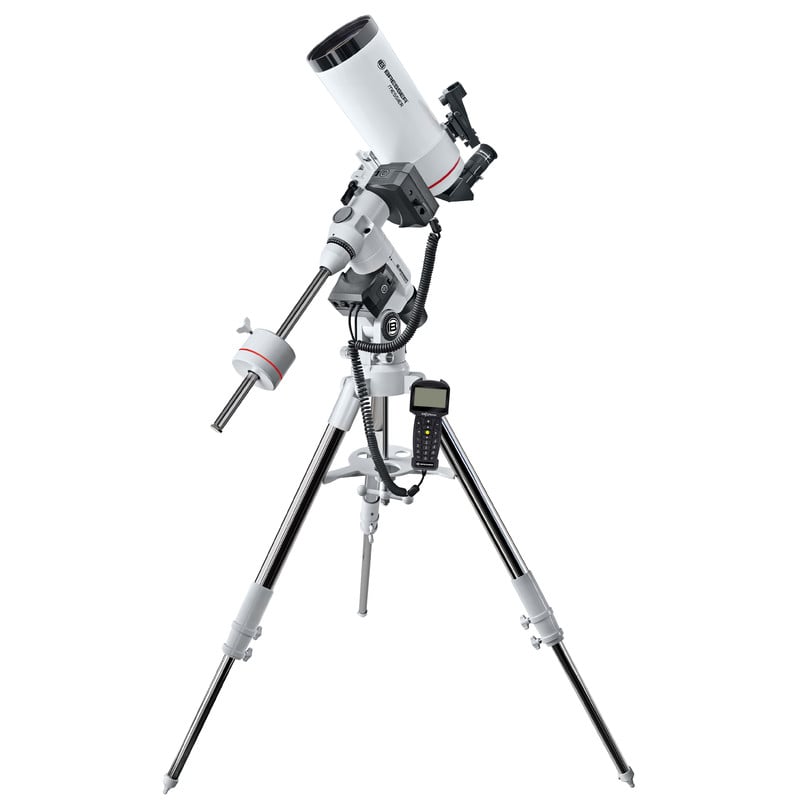 Bresser MC 100/1400 EXOS-2 Telescoop Maksutov Messier GoTo 2 Bresser MC 100 1400 EXOS 2 Telescoop Maksutov Messier GoTo 2 Bresser MC 100/1400 EXOS-2 volledig opgebouwd telescoopsysteem met statief en aangesloten GoTo-module