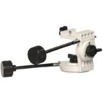 Skywatcher AZ-Pronto Montering (3) Skywatcher AZ-Pronto compacte az-montering diagonaal aanzicht met instelbare schuifkoppeling en fijnregelkabels.