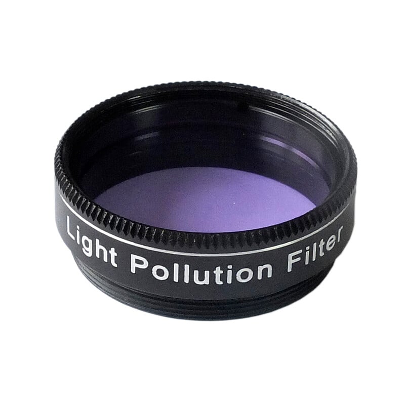 Skywatcher CLS 1 Filters Light Polution 25" 1 Skywatcher CLS 1 Filters Light Polution 25 2 Skywatcher CLS 1 lichtvervuilingsfilter 1,25 inch in zwarte aluminium vatting zijaanzicht.