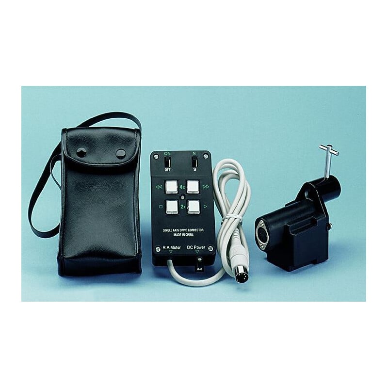 Skywatcher EQ-2-monteringen voor RA-Aandrijfmotor 1 Skywatcher EQ 2 monteringen voor RA Aandrijfmotor 2 Skywatcher EQ-2-monteringen RA-aandrijfmotor set met handbediening, kabel, voeding en zwarte draagetui.