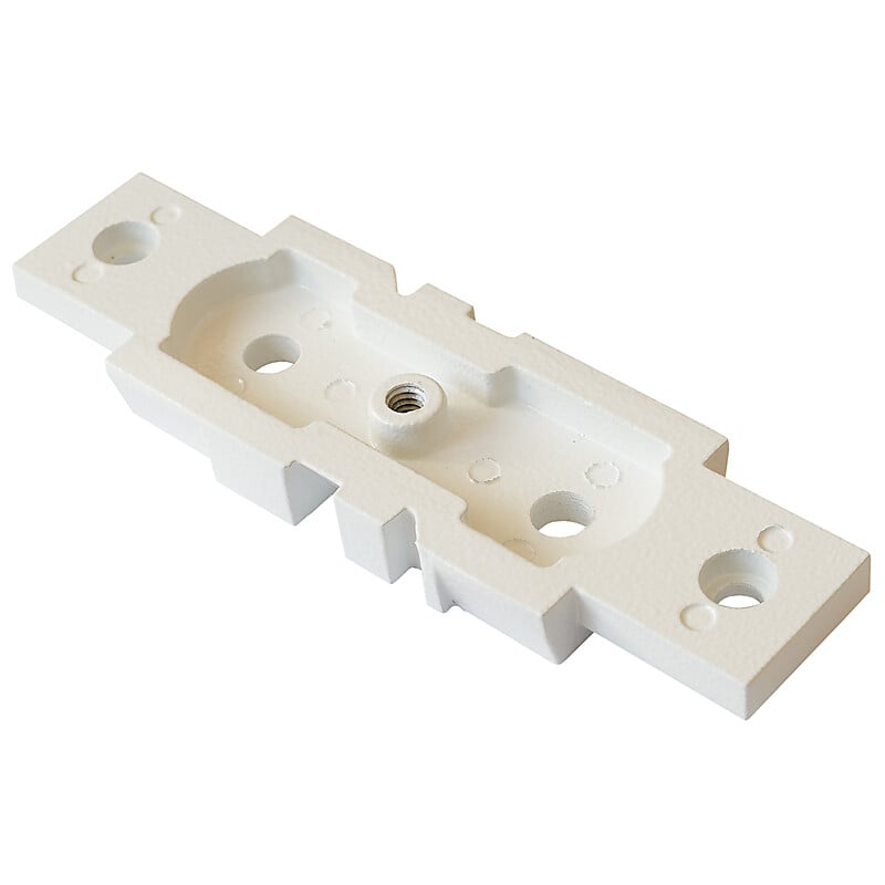 Skywatcher EQ-3 en EQ-5 15cm Montageplaat voor 2 Skywatcher EQ 3 en EQ 5 15cm Montageplaat voor 2 Skywatcher EQ-3 en EQ-5 15cm montageplaat boven- en onderaanzicht van witte aluminium Vixen-zwaluwstaart voor EQ-3 en EQ-5 montering.