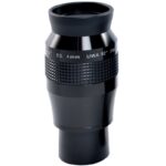Skywatcher Oculair Nirvana 4mm ES UWA 82° met rubberen oogschelp, gekartelde handgreep en 1,25 inch vatting op witte achtergrond.