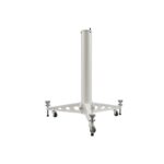 Skywatcher HEQ-5-montering Zuil Kolomstatief met passende aansluiting voor (2) Skywatcher HEQ-5-montering zuilstatief zijaanzicht met driearmige basis en vergrendelbare wielen