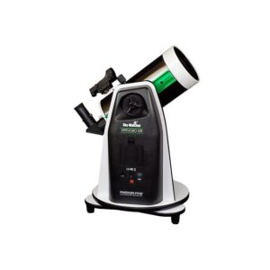 Skywatcher MC 127/1500 Heritage Virtuoso GTi Maksutov-telescoop op witte Dobson-tafelmontering met red dot-zoeker.