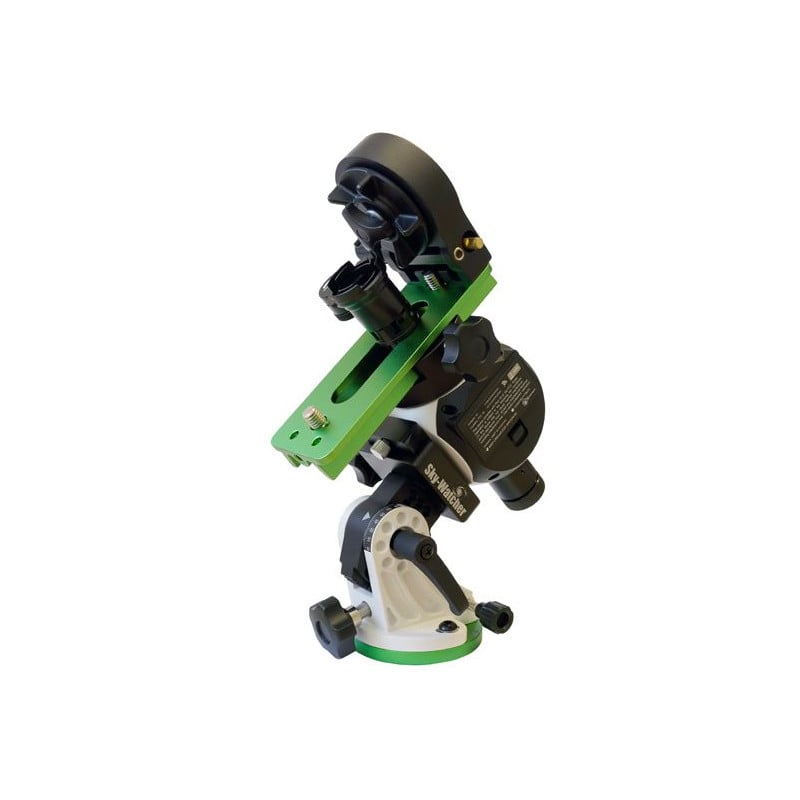 Skywatcher Montering Star Adventurer Mini Wi-Fi Astro-Set 1 Skywatcher Montering Star Adventurer Mini Wi Fi Astro Set 2 Skywatcher Montering Star Adventurer Mini Wi-Fi Astro-Set zijaanzicht op poolhoogtewig met gemonteerde DSLR-camera.