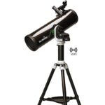 Skywatcher N 130/650 Explorer-130PS AZ-GTi close-up van AZ-GTi montering met accessoirehouder en statief
