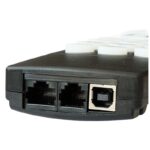 Skywatcher N 305 1500 Telescoop Dobson Skyliner FlexTube BD DOB GoTo (6) Skywatcher N 305/1500 detail van GoTo-bedieningskast met USB- en RJ-aansluitingen voor besturing en voeding.