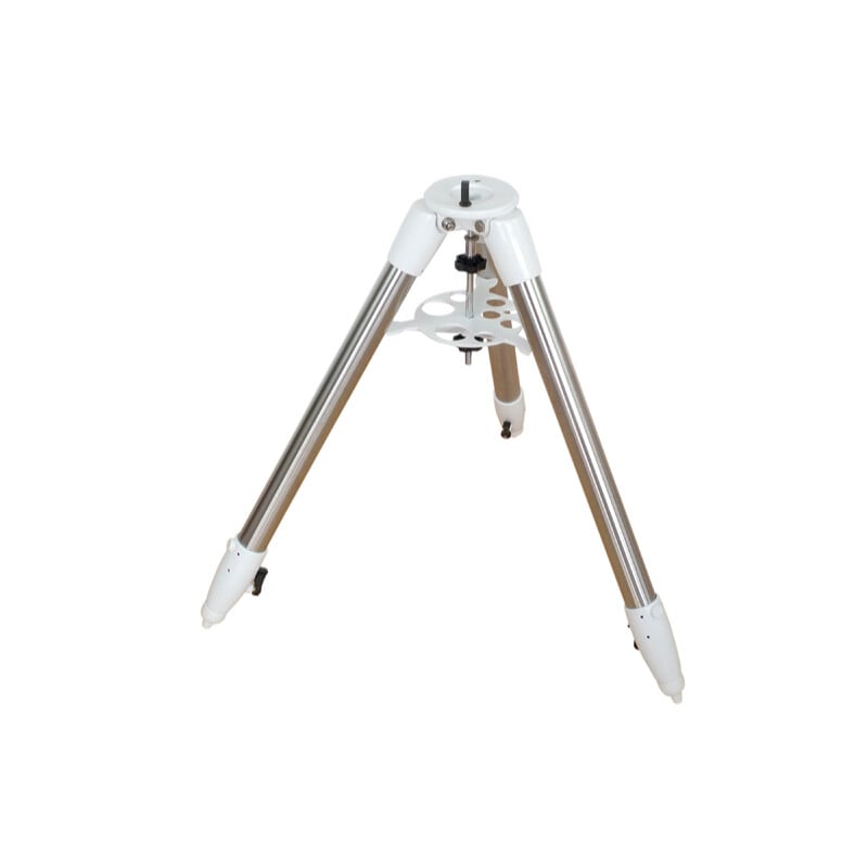 Skywatcher EQ-6 Statief 1 Skywatcher Statief EQ 6 Skywatcher EQ-6 statief stalen driepoot met witte kop, rubberen voeten en rond accessoireplateau voor EQ6-monteringen