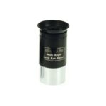 Skywatcher Super MA eyepiece 25mm 1.25-inch achromatic eyepiece with folding eyecup and chrome insert sleeve on white background.