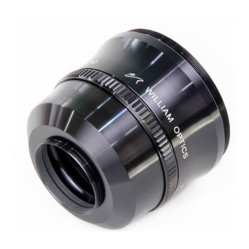 William Optics 0.72x Reducer/Flattener Full-Frame 2 William Optics 0.72x ReducerFlattener Full Frame 5 William Optics 0.72x flattener diagonaal achteraanzicht met M48 aansluiting