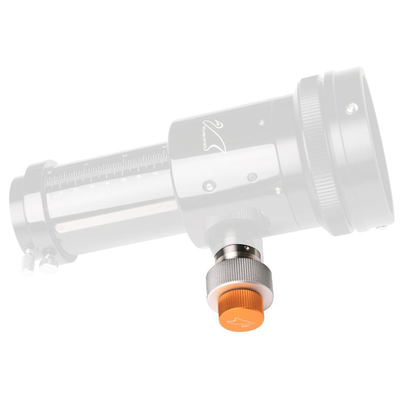 William Optics 1:10 Microfocuser Achteraf monteerbare microverkleining voor Synta focusers 1 William Optics 1 10 Microfocuser Achteraf monteerbare microverkleining voor Synta focusers William Optics 1:10 microfocuser retrofitaanpassing met oranje fijne focusknop gemonteerd op Synta Crayford-focuser