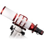 William Optics 181 AP 181 998 Apochromatische refractor Pleiades Astrograph OTA (5) William Optics 181 AP 181/998 achteraanzicht met focuser en aansluitingen