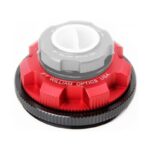 William Optics 3.5 Rotator Rotolock Visual Back (6) William Optics 3.5 Rotolock adapter in rood met de 2-inch klemmechanisme gesloten.