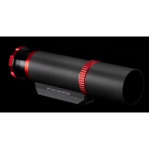 William Optics 50mm UniGuide Ultra guidescope schuin zijaanzicht op zwarte achtergrond