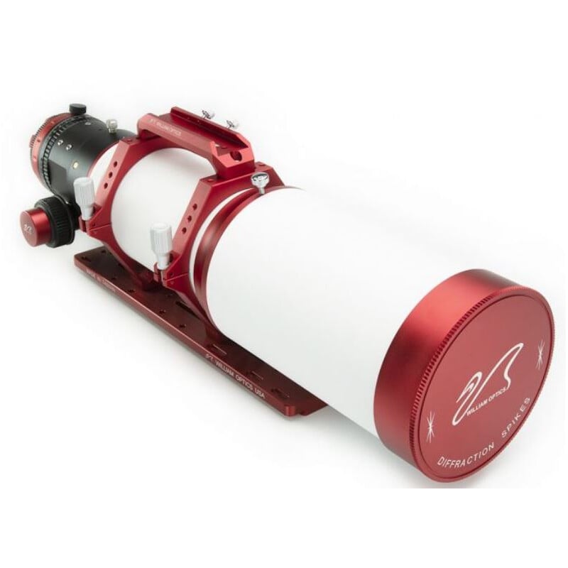 William Optics AP 132/925 Apochromatische refractor FluoroStar Red OTA 2 William Optics AP 132 925 Apochromatische refractor FluoroStar Red OTA 5 William Optics AP 132/925 verstelbare rode buisklem met roterende montagebout detail