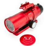 William Optics AP 51250 Apochromatische refractor RedCat WIFD (2) William Optics AP 51/250 Apochromatische refractor RedCat WIFD vooraanzicht van de lens met ingebouwd Bahtinov-masker.