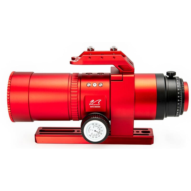 William Optics AP 51/250 Apochromatische refractor RedCat WIFD 2 William Optics AP 51250 Apochromatische refractor RedCat WIFD 3 William Optics AP 51/250 Apochromatische refractor RedCat WIFD volledig zijaanzicht op witte achtergrond.