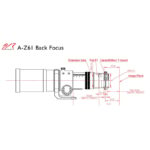 William Optics AP 61 360 ZS61 II Apochromatische refractor ZenithStar OTA (8) William Optics AP 61/360 ZS61 II technische tekening van de backfocus met flattener