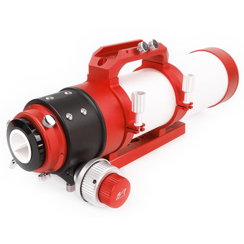 William Optics AP 71/420 GT 71 Apochromatische refractor Gran Turismo 2 William Optics AP 71 420 GT 71 Apochromatische refractor Gran Turismo 3 William Optics AP 71/420 GT 71 achteraanzicht met 2,5-inch R&P focuser en fijnregeling