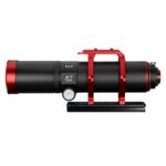 William Optics AP 91 448 91 Apochromatische refractor BlackCat WIFD OTA (6) William Optics AP 91/448 91 schuin zijaanzicht gemonteerd op de zwaluwstaart.