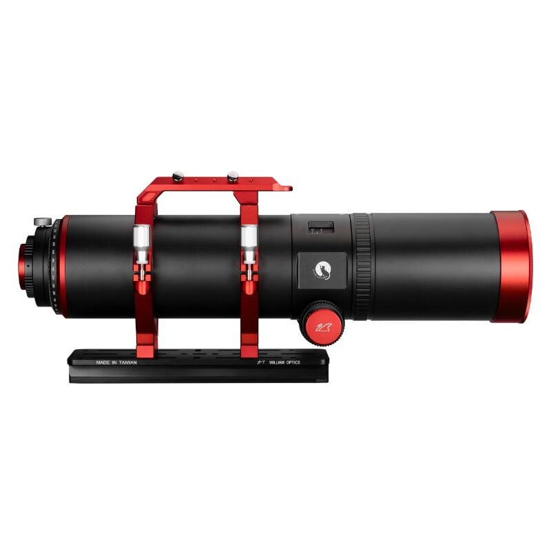 William Optics AP 91/448 91 Apochromatische refractor BlackCat WIFD OTA 2 William Optics AP 91 448 91 Apochromatische refractor BlackCat WIFD OTA 7 William Optics AP 91/448 91 zijaanzicht van de volledige telescoopbuis.