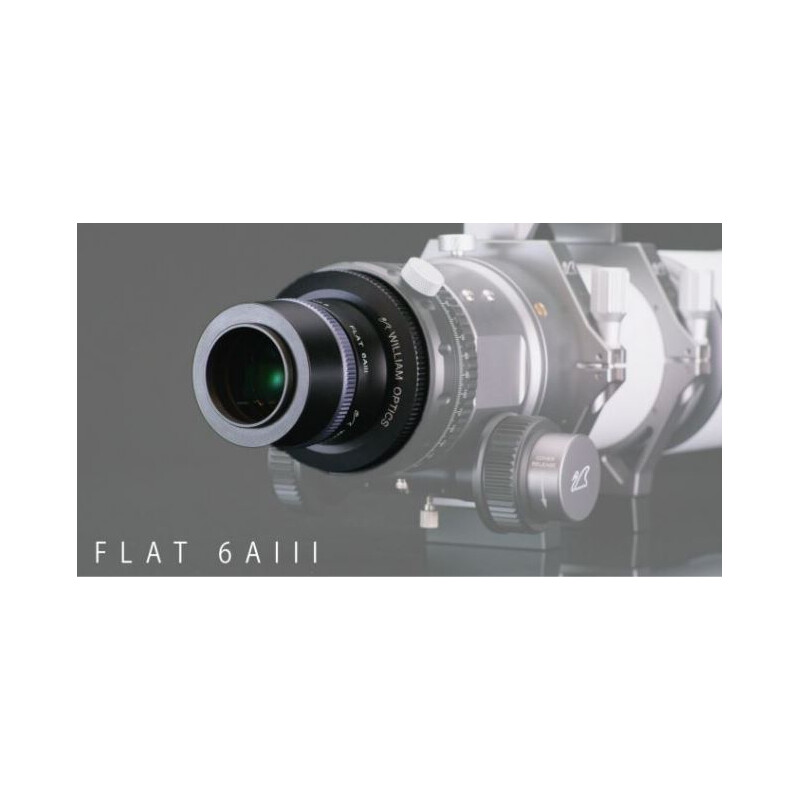 William Optics FLT91 Flat6A III Special Edition 1 William Optics FLT91 Flat6A III Special Edition William Optics FLT91 Flat6A III flattener gemonteerd op FluoroStar FLT91 met cameraflensadapter zichtbaar