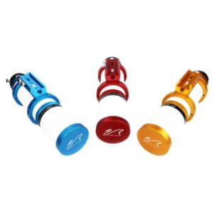 William Optics Apo61 guidescopes in onderdelen in de kleuren blauw, rood en goud