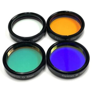 iOptron 1,25 set met vier LRGB-filters in aluminium vatting voor monochrome CCD-fotografie
