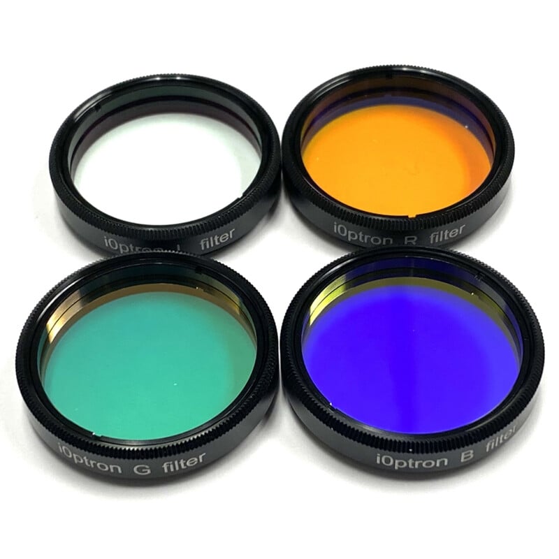 iOptron 1,25" Filters L-RGB 1 iOptron 125 Filters L RGB 1 iOptron 1,25 set met vier LRGB-filters in aluminium vatting voor monochrome CCD-fotografie