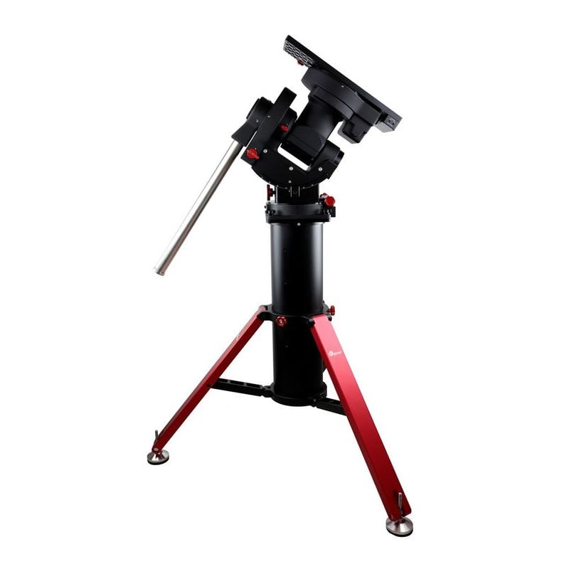 iOptron 360 Zuil Tri-Pier 2 iOptron 360 Zuil Tri Pier vrijstaand met rode poten zwarte centrale kolom en trillingsdempende voeten 2 iOptron 360 Zuil Tri-Pier gemonteerd met CEM120 montering op stevige driepootbasis