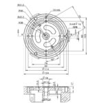 iOptron 40mm Tripod CF (7) iOptron 40mm tripod technical drawing with dimensions and hole pattern