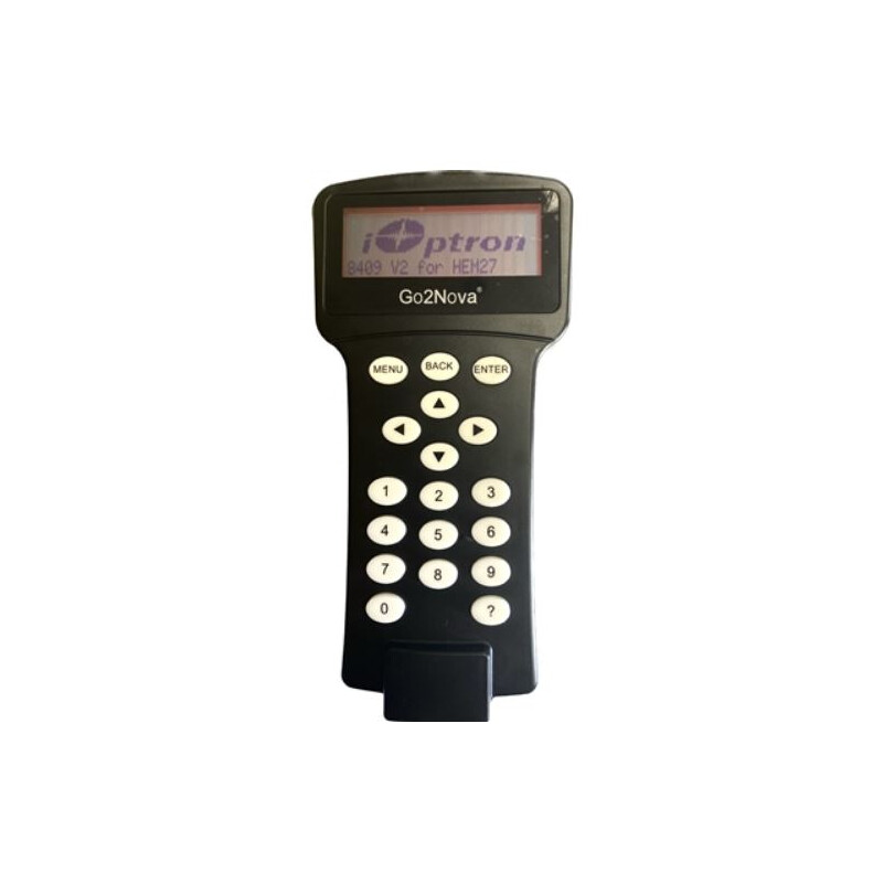 iOptron 8409 V2 (HEM, HAE, HAZ) Go2Nova 1 iOptron 8409 V2 HEM HAE HAZ Go2Nova iOptron 8409 V2 (HEM, HAE, HAZ) handcontroller met 4-regelig LCD-scherm en numeriek toetsenblok voor GoTo-monteringen