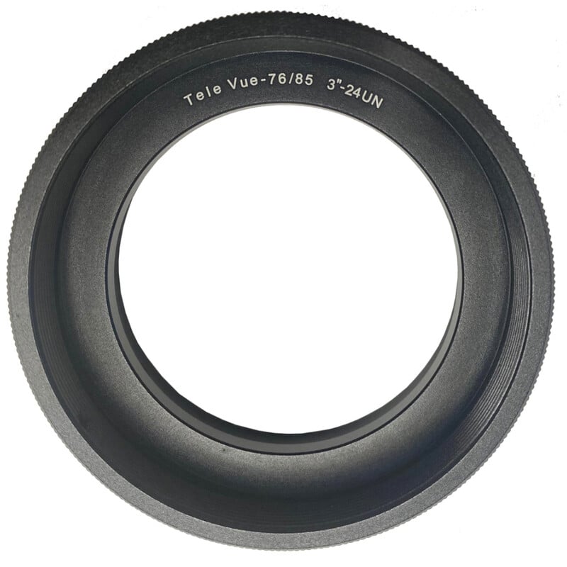 iOptron Adapter iAFS2 / TeleVue 76/85 1 iOptron Adapter iAFS2 TeleVue 7685 1 iOptron Adapter iAFS2 zwart aluminium adapterring voor TeleVue 76 en 85 met 3 inch 24TPI schroefdraad