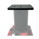 iOptron CEM120 Tri-Pier Adapter (1) iOptron CEM120 adapterplaat gemonteerd op rood statief voor compatibiliteit met CEM120 montering