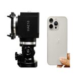 iOptron HAE18C AZEQ Montering Dual (5) iOptron HAE18C AZ/EQ schaalvergelijking tussen montering en smartphone in staande positie