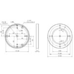 iOptron HAE69 HAE43 HAZ71 Zuilverlenging MiniPier (2) iOptron HAE69/HAE43/HAZ71 MiniPier technische tekening met afmetingen en bevestigingspunten