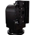 iOptron HAZ71 Alt-AZ Montering Strain Wave (2) iOptron HAZ71 ALT-AZ achterkant van de montering met bevestigingsgaten en CNC-bewerking zichtbaar