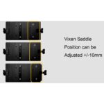 iOptron Sideres Plaat (4) iOptron Sideres Plaat verstelbare Vixen zadelpositie met aanduiding van ±10 mm bereik