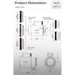iOptron iAFS2 2 Automatic Focuser (4) iOptron iAFS2 2" technische afmetingen en aansluitmogelijkheden in schema getoond