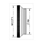 iOptron iAFS3 M117 Adapter (2) iOptron iAFS3 / M117 technische tekening met montagemaat M117x1 voor grote GSO Ritchey-Chrétien telescopen