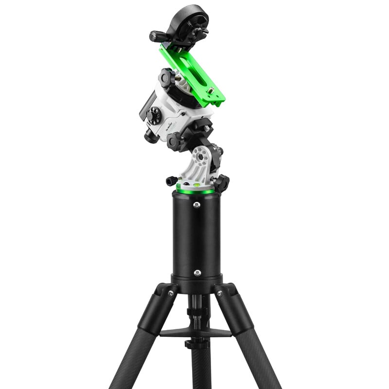Skywatcher 180mm Column extension on tripod with mount and telescope as a complete setup.